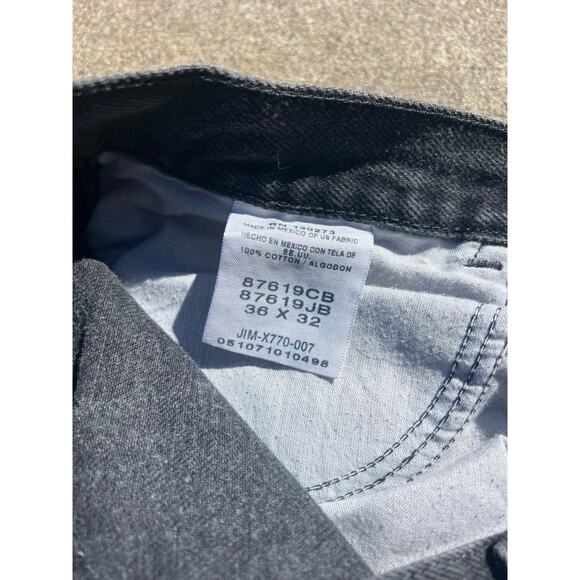 Vintage Rustler Pants Men Size 36x32 Black Denim Cotton Relaxed Straight Jeans - Picture 7 of 7